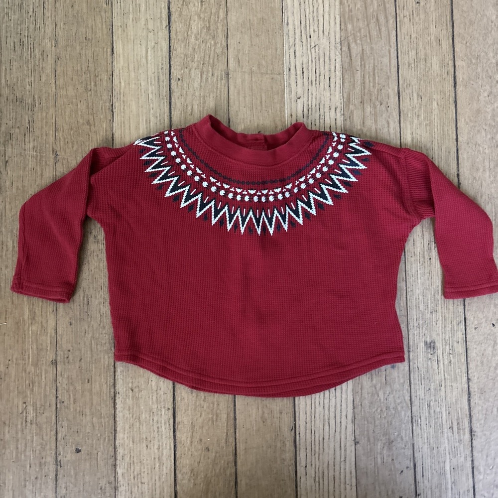 Baby Unisex Ralph Lauren Holiday Long Sleeve Top Size 9M Color Red